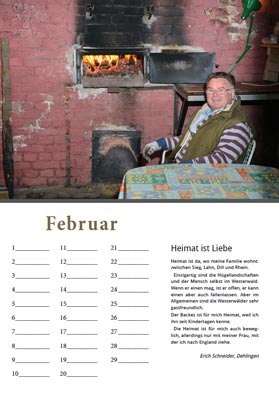 Kalender Alpenrod Februar