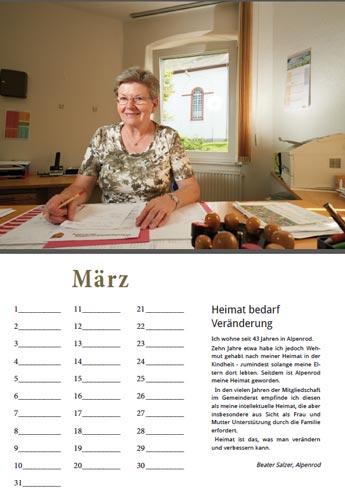 Alpenrod Kalender März